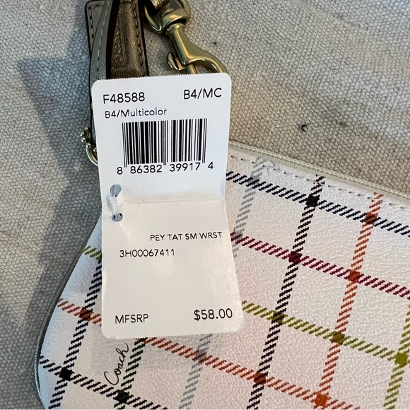 COACH Peyton Tattersall Multicolor Wristlet Style F48588 - Picture 3 of 8